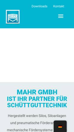 Vorschau der mobilen Webseite www.mahr-gmbh.de, Mahr GmbH