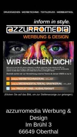 Vorschau der mobilen Webseite www.azzurro-media.de, Azurromedia Webdesign
