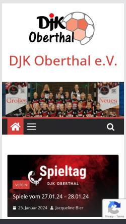 Vorschau der mobilen Webseite www.djk-oberthal.de, DJK St. Georg e.V.