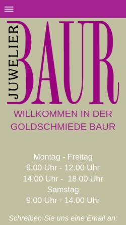 Vorschau der mobilen Webseite www.juwelierbaur.de, Juwelier Baur