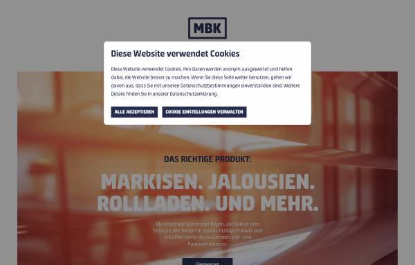 Vorschau von www.m-b-k.de, MBK Markisenbautechnik GmbH