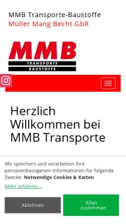 Vorschau der mobilen Webseite www.mmb-transporte.de, MMB-Transporte GbR