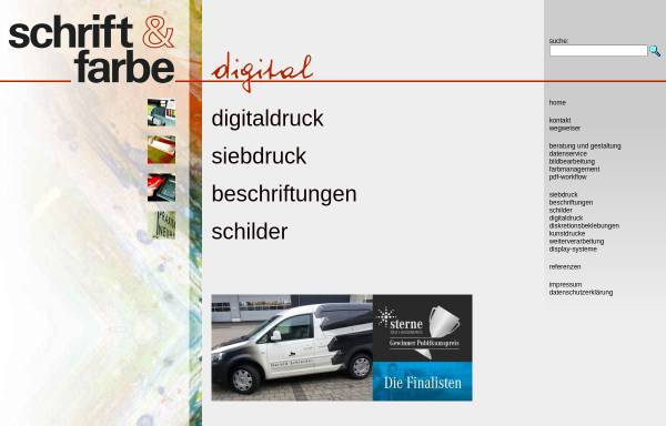 Vorschau von www.schriftfarbe.de, Schrift und Farbe Helmut Seher