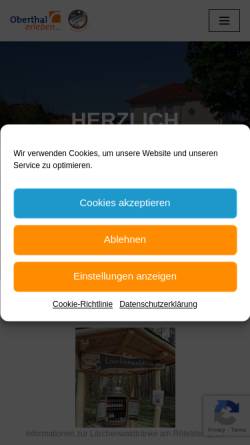 Vorschau der mobilen Webseite www.oberthal.de, Gemeinde Oberthal