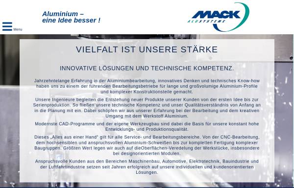 Vorschau von www.mack-alusysteme.de, Mack Alu-Systeme GmbH