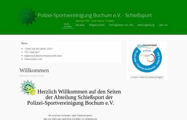 Polizeisportvereinigung Bochum e.V., Abteilung Schießsport
