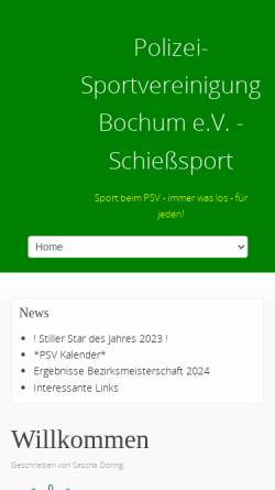 Vorschau der mobilen Webseite schiessen.psv-bochum.de, Polizeisportvereinigung Bochum e.V., Abteilung Schießsport