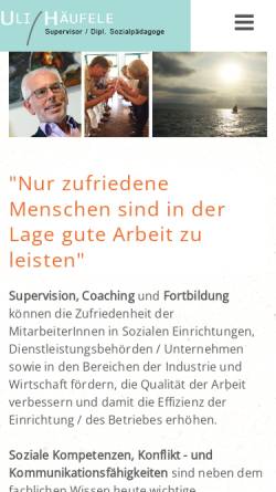 Vorschau der mobilen Webseite www.supervision-hf.de, Ulrich Häufele - Supervision
