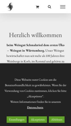 Vorschau der mobilen Webseite www.weingutschmalzried.de, Weingut Schmalzried