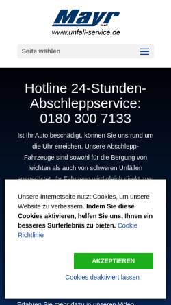 Vorschau der mobilen Webseite www.unfall-service.de, Unfall-Service Jochen Mayr