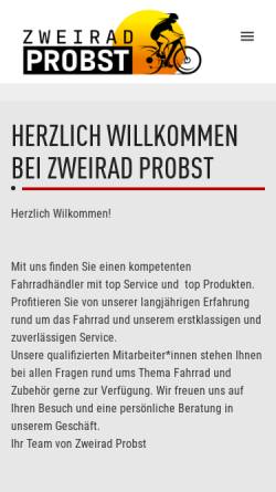 Vorschau der mobilen Webseite www.zweirad-probst.de, Zweirad Probst KG