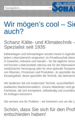 Vorschau der mobilen Webseite www.kaelte-schanz.de, Kälte- und Klimatechnik Schanz GmbH