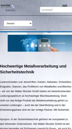 Vorschau der mobilen Webseite www.wurster-online.de, Walter Wurster GmbH