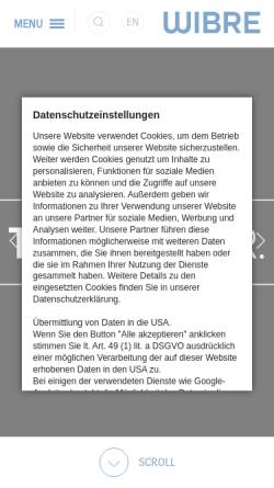 Vorschau der mobilen Webseite www.wibre.de, Wibre Elektrogeräte Edmund Breuninger GmbH & Co. KG