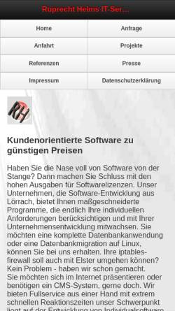 Vorschau der mobilen Webseite www.rheyn.de, Ruprecht Helms - IT-Service & Softwareentwicklung