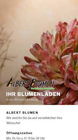 Vorschau der mobilen Webseite www.albertblumen.de, Albert Blumen