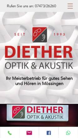 Vorschau der mobilen Webseite www.brillenstudio-diether.de, Brillenstudio Diether