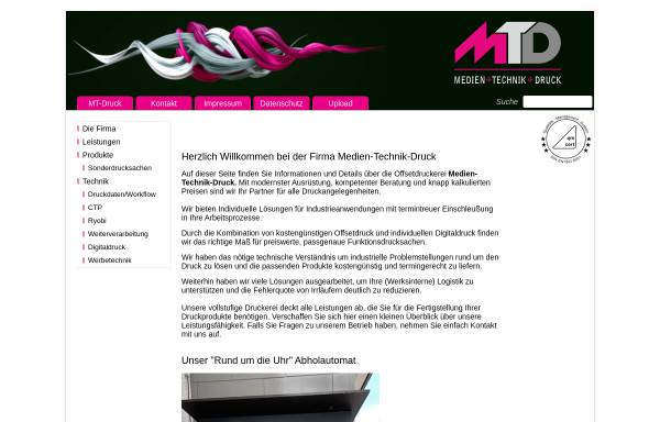 Vorschau von www.mtdruck.de, Mauser & Tröster GbR Offsetdruckerei und Verlag