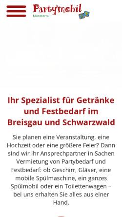Vorschau der mobilen Webseite www.partymobil-online.de, Partymobil Eduard Ebner