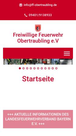Vorschau der mobilen Webseite ff-obertraubling.feuerwehren.bayern, Freiwillige Feuerwehr