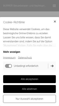Vorschau der mobilen Webseite www.kanzlei-burrer.de, Kanzlei Burrer
