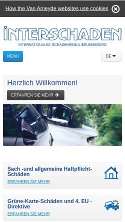 Vorschau der mobilen Webseite www.interschaden.de, Interschaden GmbH - Internationales Schadenregulierungsbüro