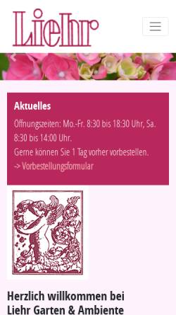 Vorschau der mobilen Webseite www.hieber.hoffrisch.de, Liehr Garten und Floristik