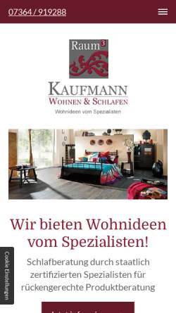 Vorschau der mobilen Webseite www.kaufmann24.info, Kaufmann Wohnen + Schlafen