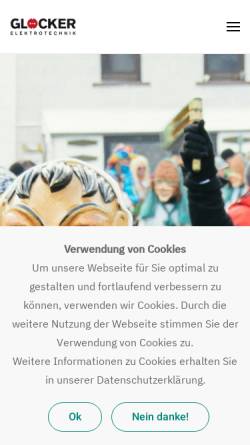 Vorschau der mobilen Webseite glocker-elektrotechnik.de, Glocker Elektrotechnik