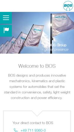 Vorschau der mobilen Webseite www.bos.de, BOS GmbH & Co. KG