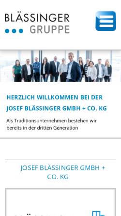 Vorschau der mobilen Webseite www.blaessinger.de, Josef Blässinger GmbH &. Co. KG