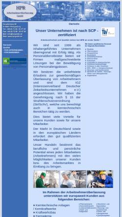 Vorschau der mobilen Webseite www.hprgmbh.de, HPR GmbH