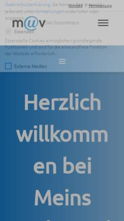 Vorschau der mobilen Webseite www.muv.com, Meins und Vogel GmbH