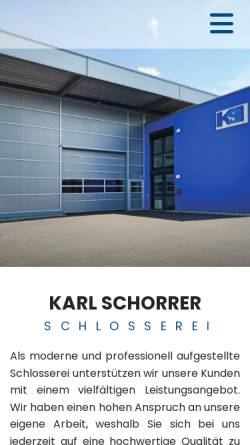 Vorschau der mobilen Webseite www.schlosserei-schorrer.de, Schlosserei Karl Schorrer