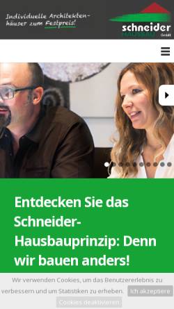 Vorschau der mobilen Webseite www.schneider-hausbau.de, Schneider Hausbau GmbH