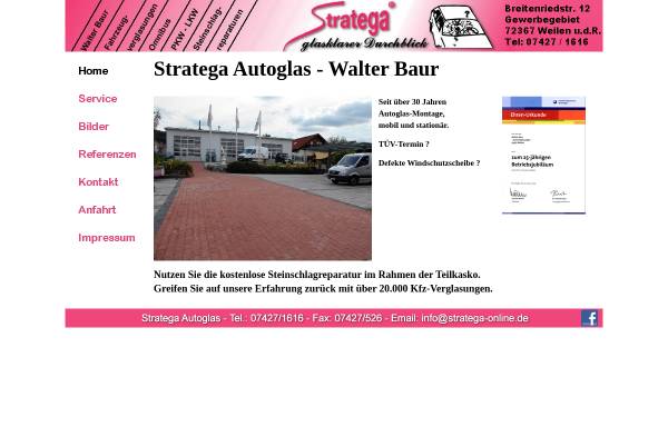Vorschau von www.stratega-online.de, Stratega Autoglas - Walter Baur