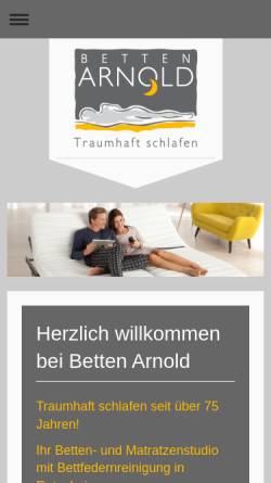 Vorschau der mobilen Webseite www.betten-arnold.de, Betten Arnold