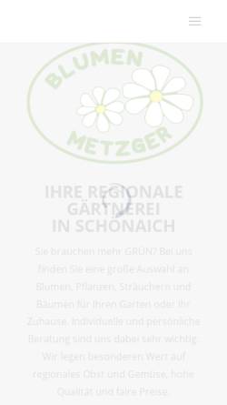Vorschau der mobilen Webseite blumenmetzger.de, Blumen Metzger