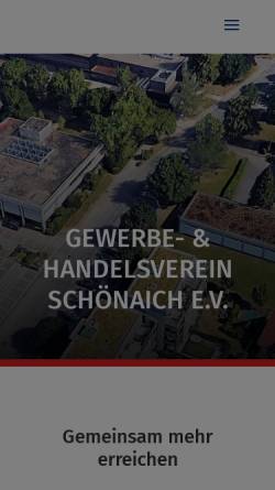 Vorschau der mobilen Webseite www.ghs-schoenaich.de, Gewerbe- und Handelsverein Schönaich e.V.
