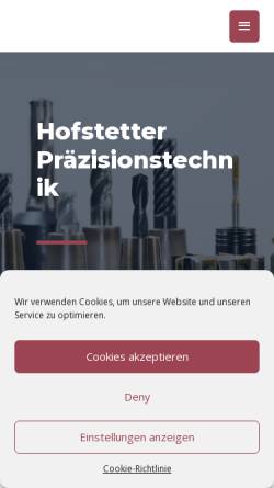 Vorschau der mobilen Webseite www.hofstetter.de, Hofstetter GmbH & Co