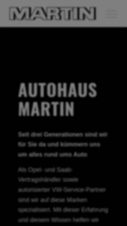 Vorschau der mobilen Webseite www.opel-martin.de, Autohaus Martin