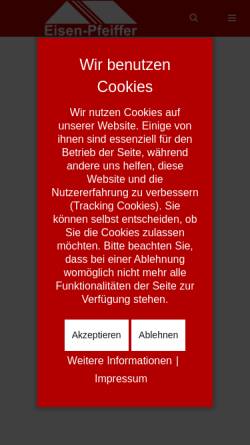 Vorschau der mobilen Webseite www.eisen-pfeiffer.de, Carl Pfeiffer GmbH & Co KG