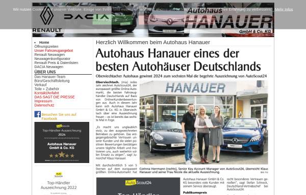 Vorschau von www.autohaus-hanauer.de, Autohaus Hanauer KG