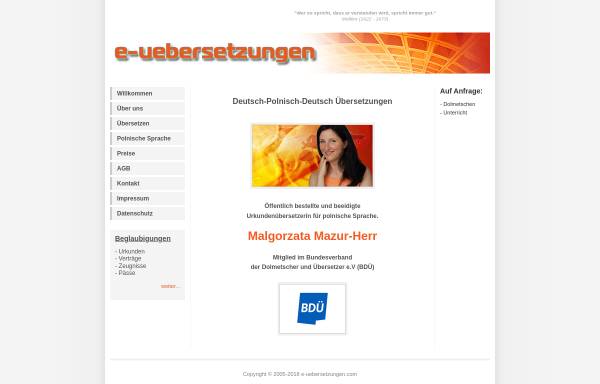 Vorschau von www.e-uebersetzungen.com, e-uebersetzungen