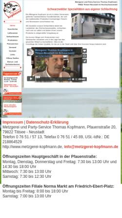 Vorschau der mobilen Webseite www.metzgerei-kopfmann.de, Metzgerei und Partyservice Thomas Kopfmann