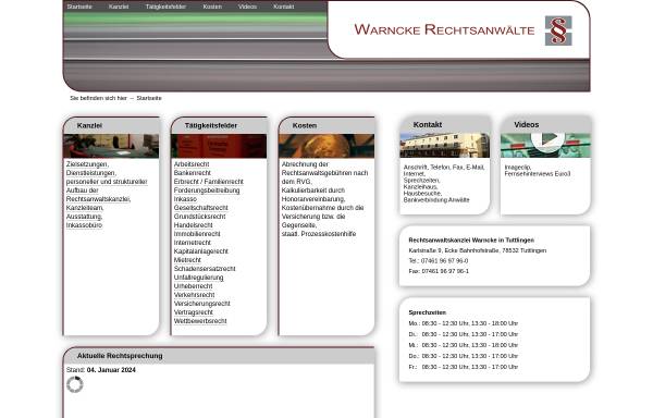 Vorschau von www.kanzlei-warncke.de, Warncke und Kollegen Rechtsanwälte