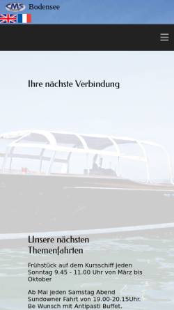 Vorschau der mobilen Webseite www.bodenseeschiff.de, Bodensee-Schifffahrtsbetrieb Heidegger