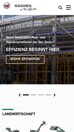 Vorschau der mobilen Webseite www.kramer.de, Kramer Allrad