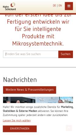 Vorschau der mobilen Webseite www.hsg-imit.de, Institut für Mikro- und Informationstechnik