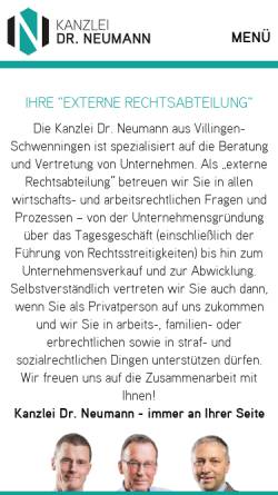 Vorschau der mobilen Webseite www.neumann-vs.de, Rechtsanwaltskanzlei Dres. Neumann & Koll.